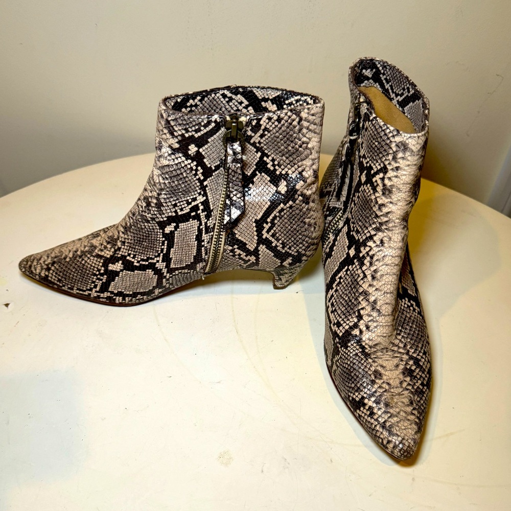 Snakeskin booties
